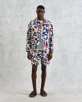 wax london men's Iggy - Red And Blue Spin Jacquard Jacket