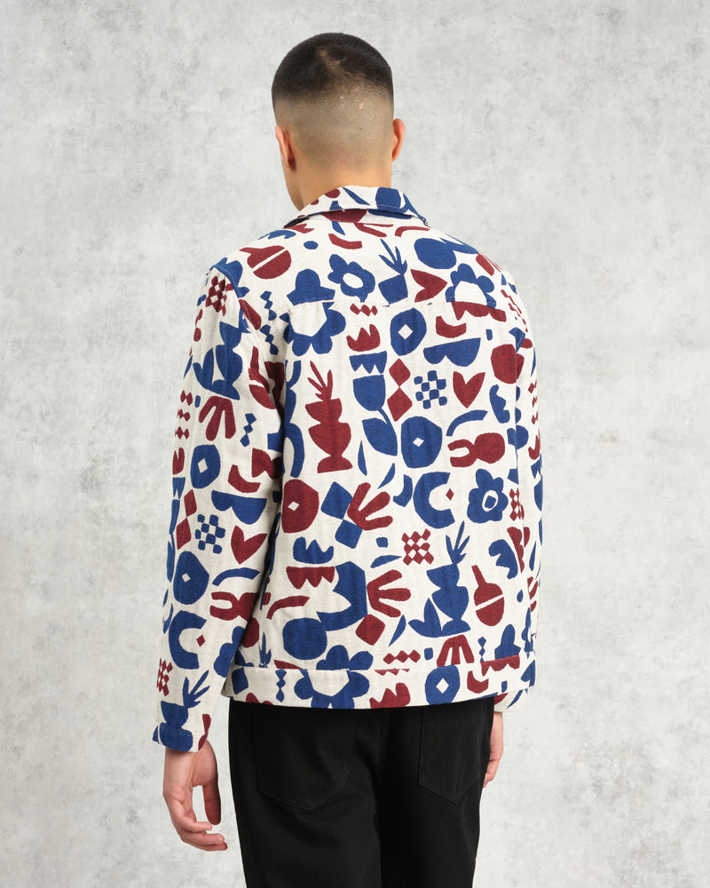 wax london Iggy - Red And Blue Spin Jacquard Jacket