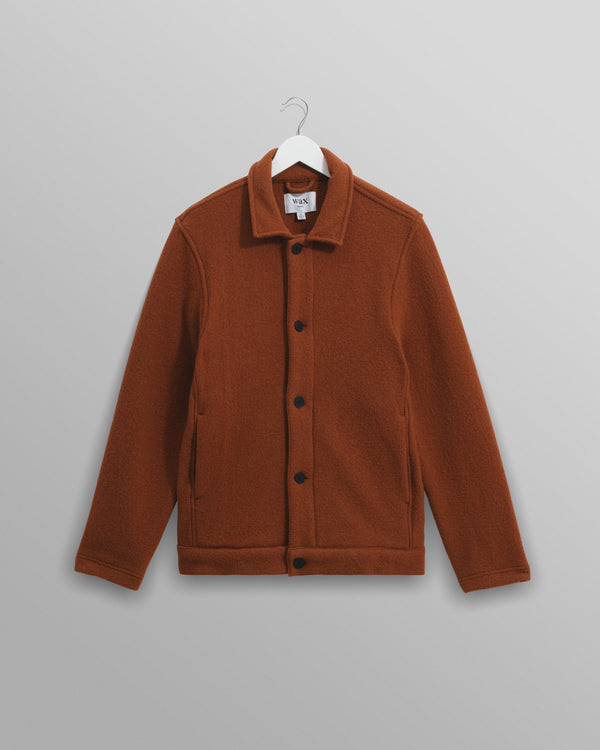 wax london Iggy - Rust Knitted Wool Jacket