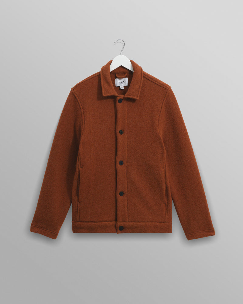 wax london Iggy - Rust Knitted Wool Jacket