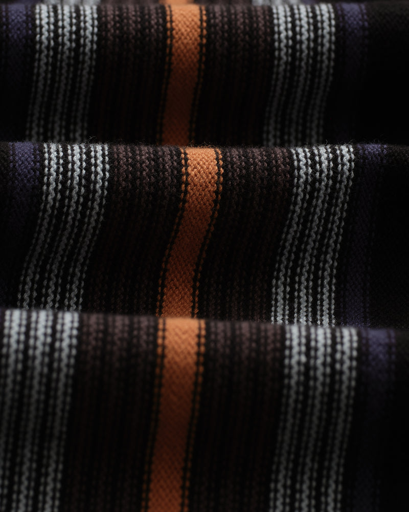 wax london Ivy - Black And Multicolour Striped Cotton Polo Shirt