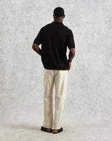 wax london Ivy - Black And Multicolour Striped Cotton Polo Shirt