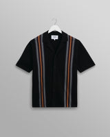 wax london Ivy - Black And Multicolour Striped Cotton Polo Shirt
