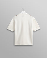 wax london Ivy - Ecru And Multicolour Striped Cotton Polo Shirt