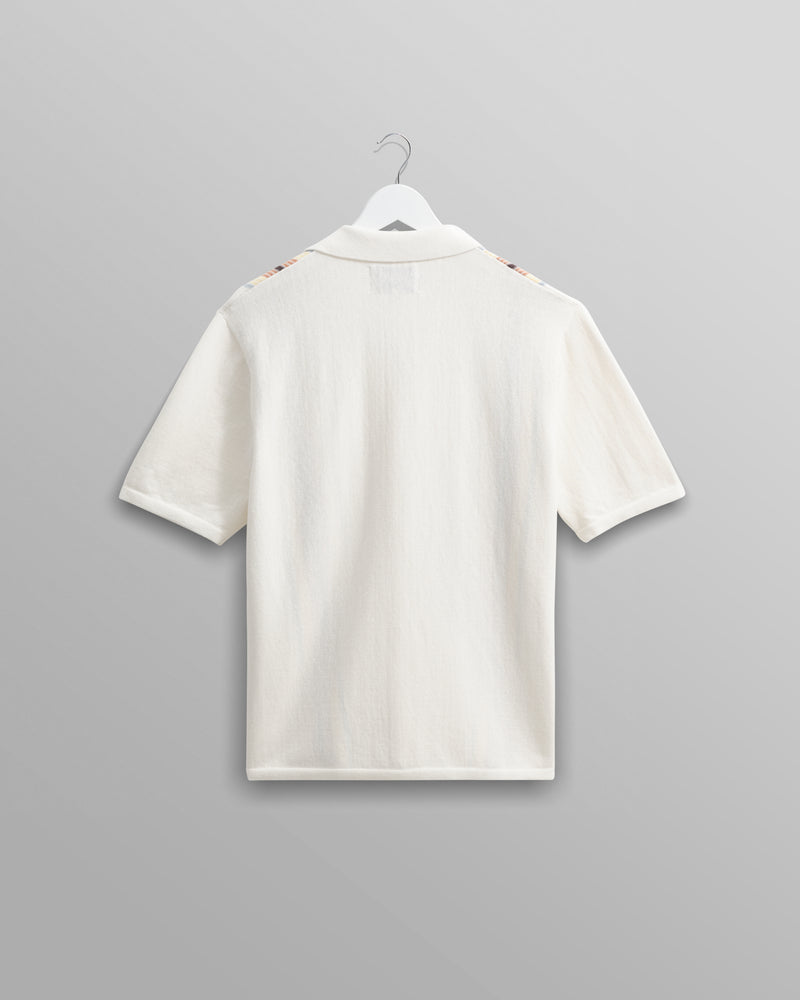 wax london Ivy - Ecru And Multicolour Striped Cotton Polo Shirt