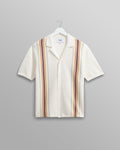 Ivy - Ecru And Multicolour Striped Cotton Polo Shirt
