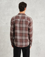 wax london Jaunt - Brown Check Linen Shirt