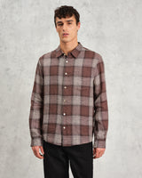 wax london Jaunt - Brown Check Linen Shirt