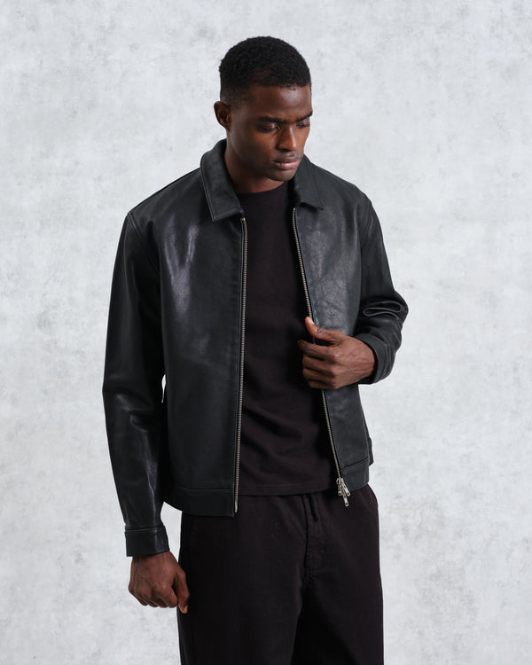 wax london Kendal - Black Lamb Leather Jacket