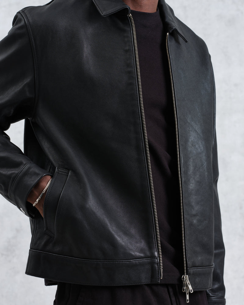 wax london Kendal - Black Lamb Leather Jacket