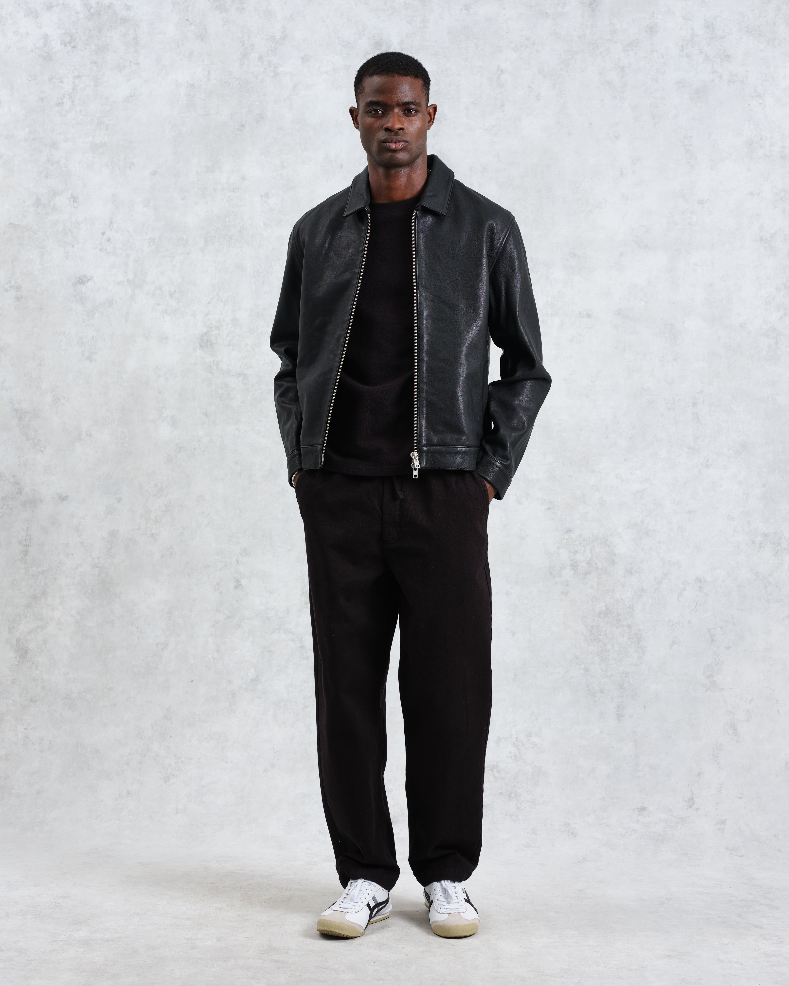 Men's Lamb Leather Jacket with Removable Hoodie