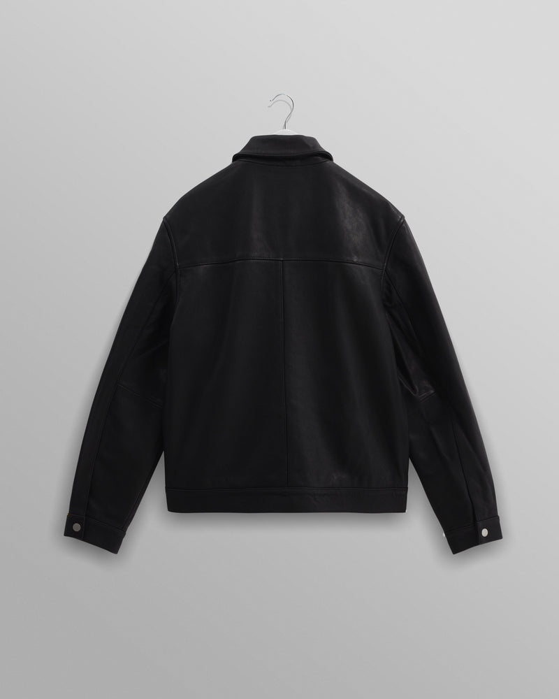 wax london men's Kendal - Black Lamb Leather Jacket