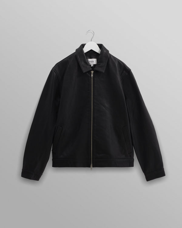wax london men's Kendal - Black Lamb Leather Jacket