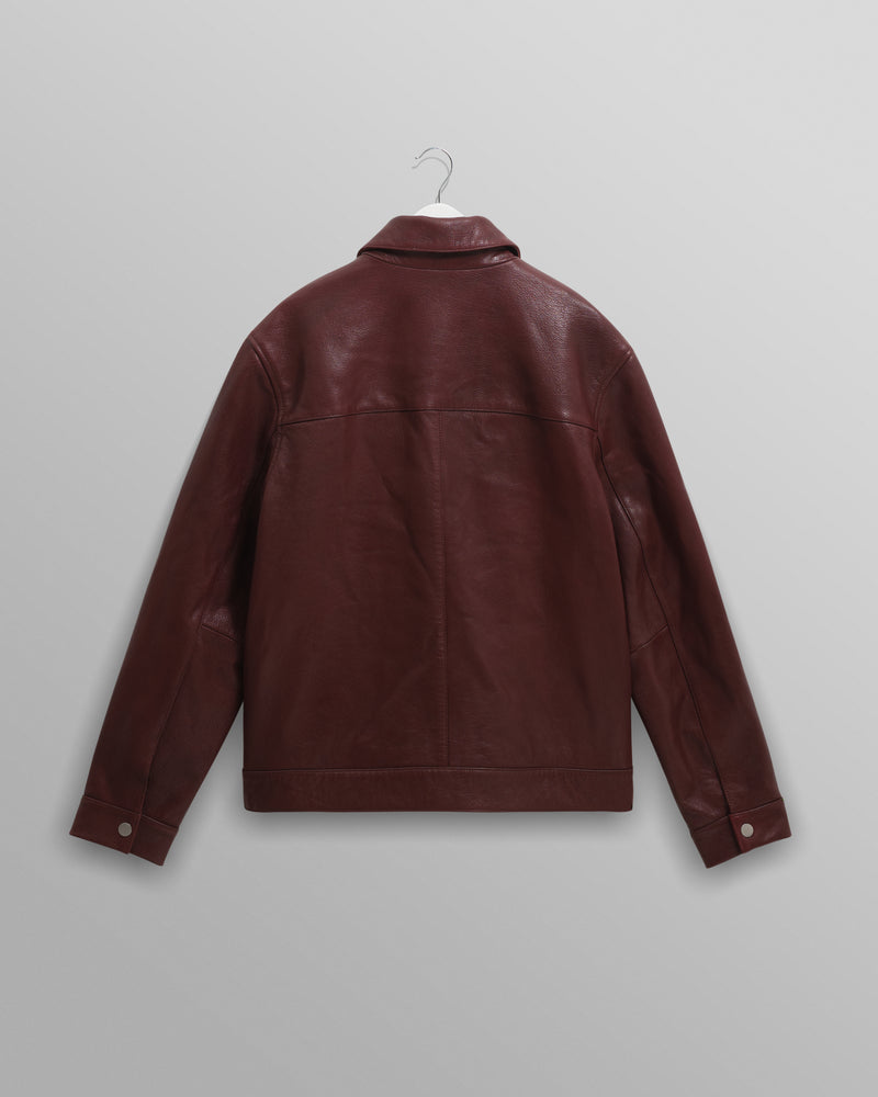 wax london men's Kendal - Cherry Lamb Leather Jacket