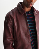 wax london men's Kendal - Cherry Lamb Leather Jacket