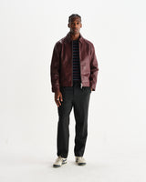 wax london men's Kendal - Cherry Lamb Leather Jacket