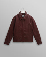 wax london men's Kendal - Cherry Lamb Leather Jacket