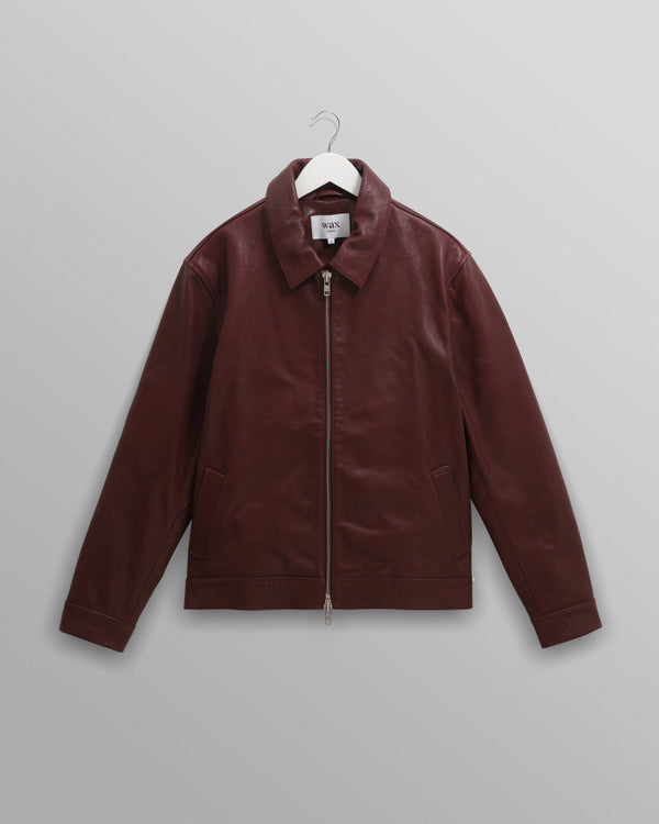 wax london men's Kendal - Cherry Lamb Leather Jacket
