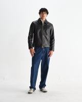 wax london men's Kendal - Dark Brown Lamb Leather Flight Jacket