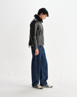 wax london men's Kendal - Dark Brown Lamb Leather Flight Jacket