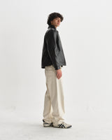 wax london men's Kendal - Dark Brown Lamb Leather Flight Jacket