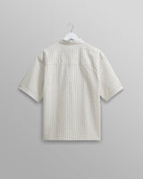 wax london Kew Shirt White/Blue Seersucker Stripe