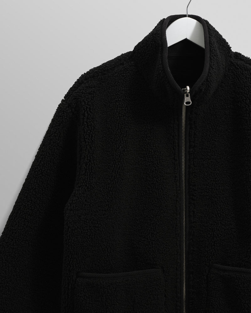 wax london men's Killick - Black Reversible Corduroy Borg Jacket