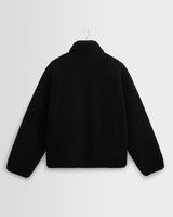 wax london men's Killick - Black Reversible Corduroy Borg Jacket