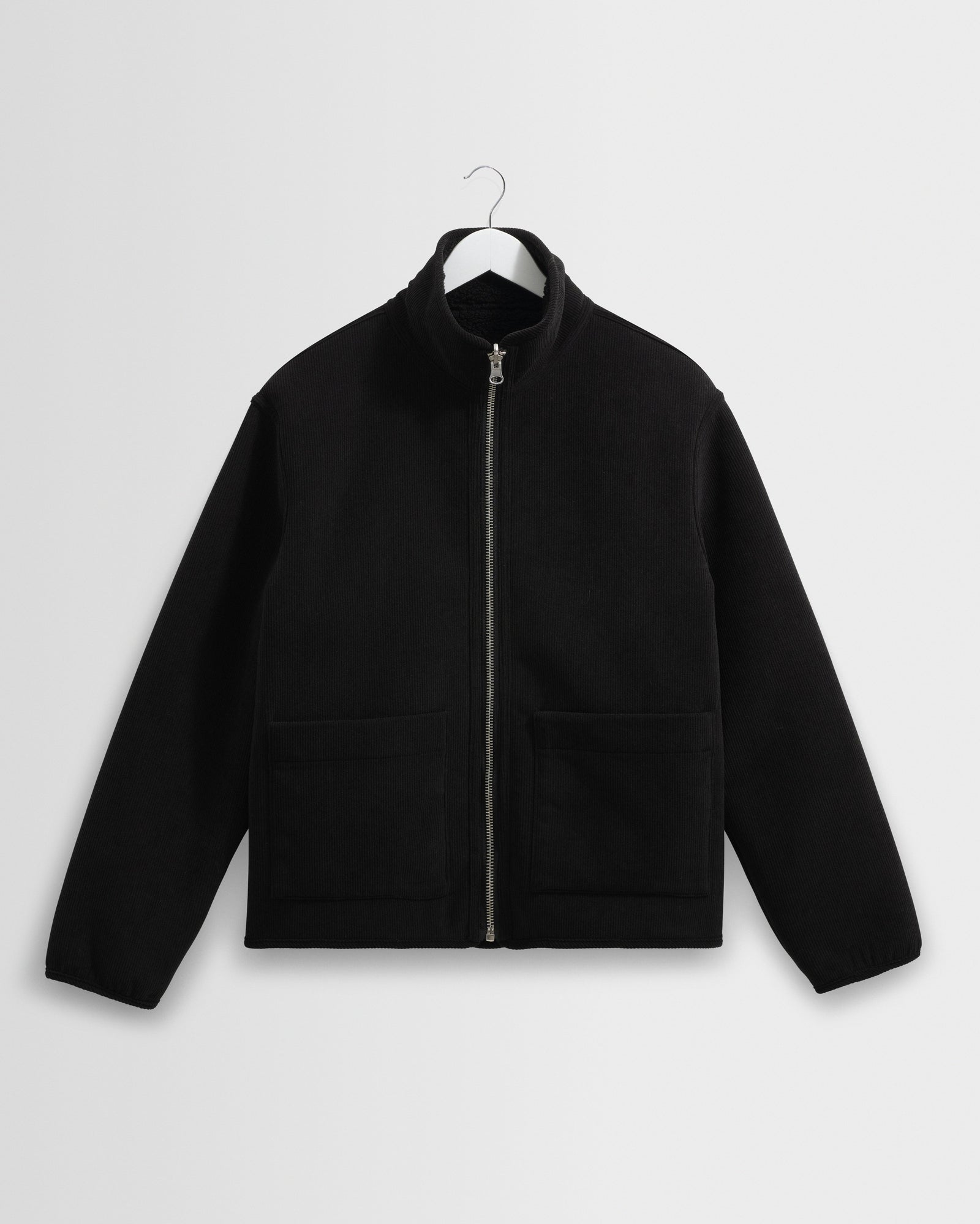 Men's Black Reversible Corduroy Borg Jacket | Wax London