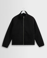 wax london men's Killick - Black Reversible Corduroy Borg Jacket