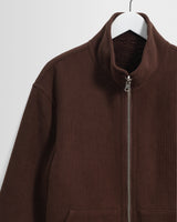 wax london men's Killick - Chocolate Brown Reversible Corduroy Borg Jacket