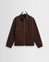 wax london men's Killick - Chocolate Brown Reversible Corduroy Borg Jacket