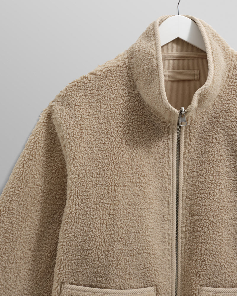 wax london men's Killick - Natural Reversible Corduroy Borg Jacket