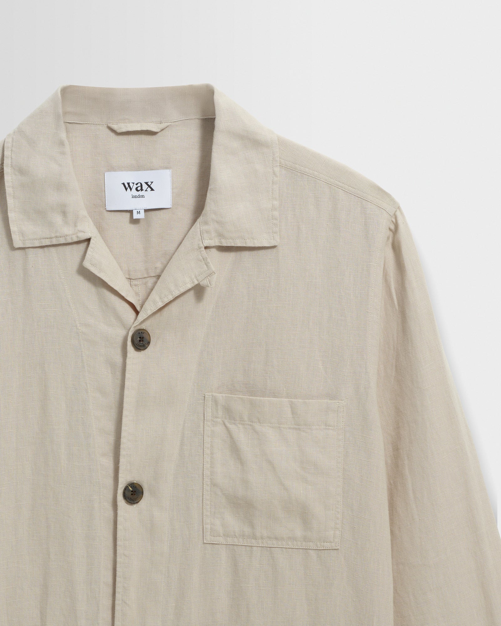 Men's Beige Washed Linen Jacket | Wax London