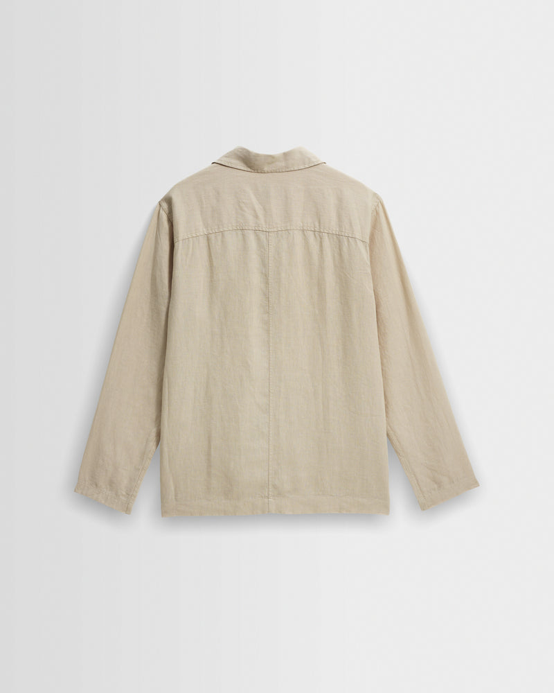 Men's Beige Washed Linen Jacket | Wax London