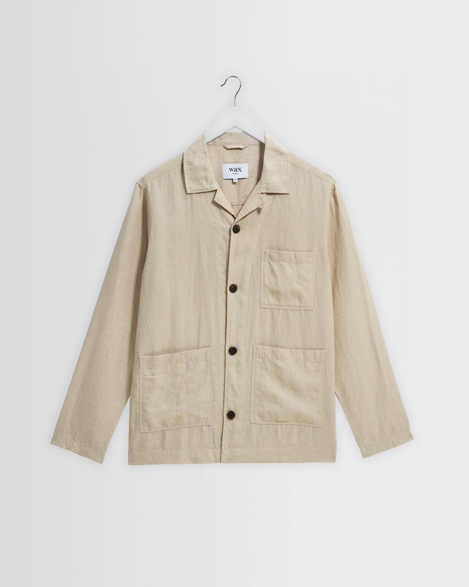 Men's Beige Washed Linen Jacket | Wax London