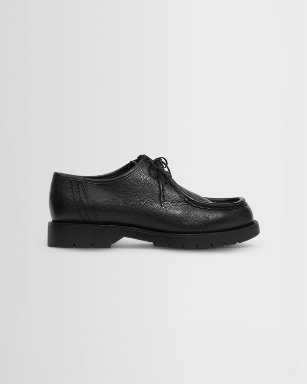 wax london men's Kleman - Black Grained Leather Padror Shoes