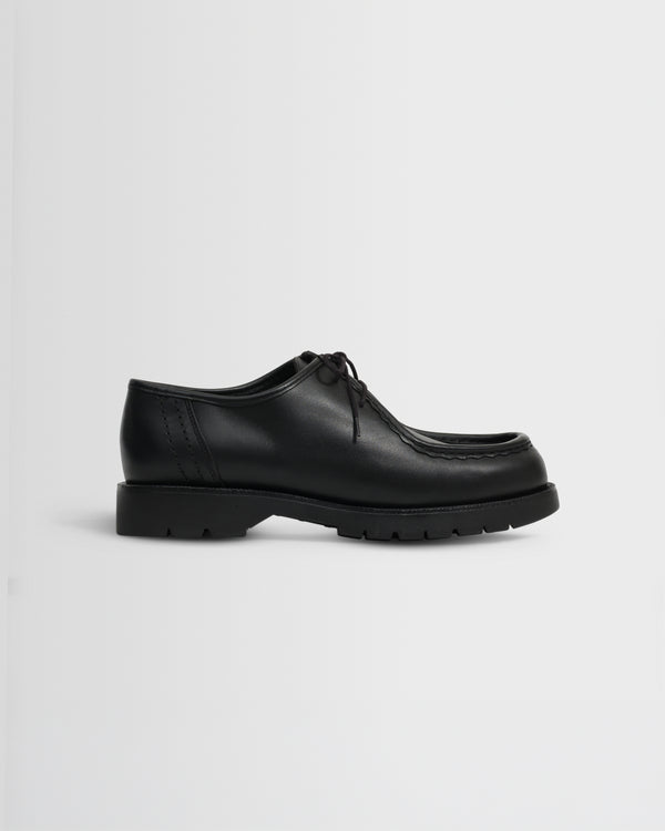 wax london men's Kleman - Black Leather Padror Shoes