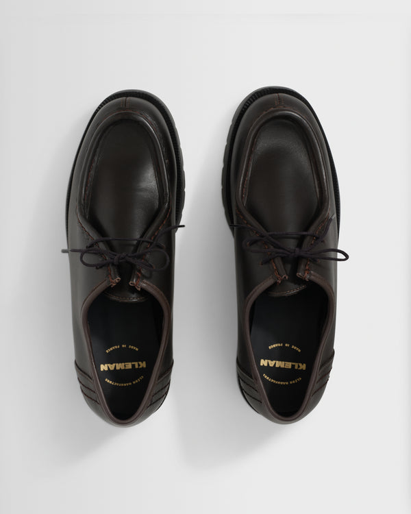 wax london men's Kleman - Brown Leather Padror Shoes