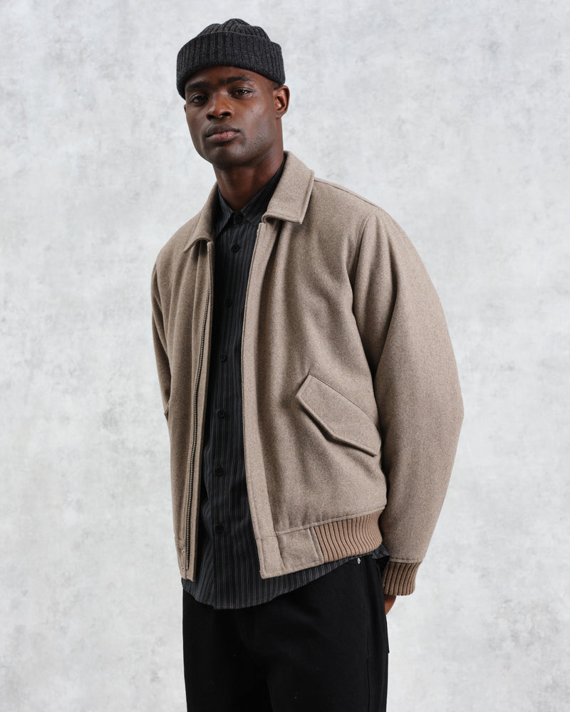 wax london Knoll - Natural Wool Bomber Jacket