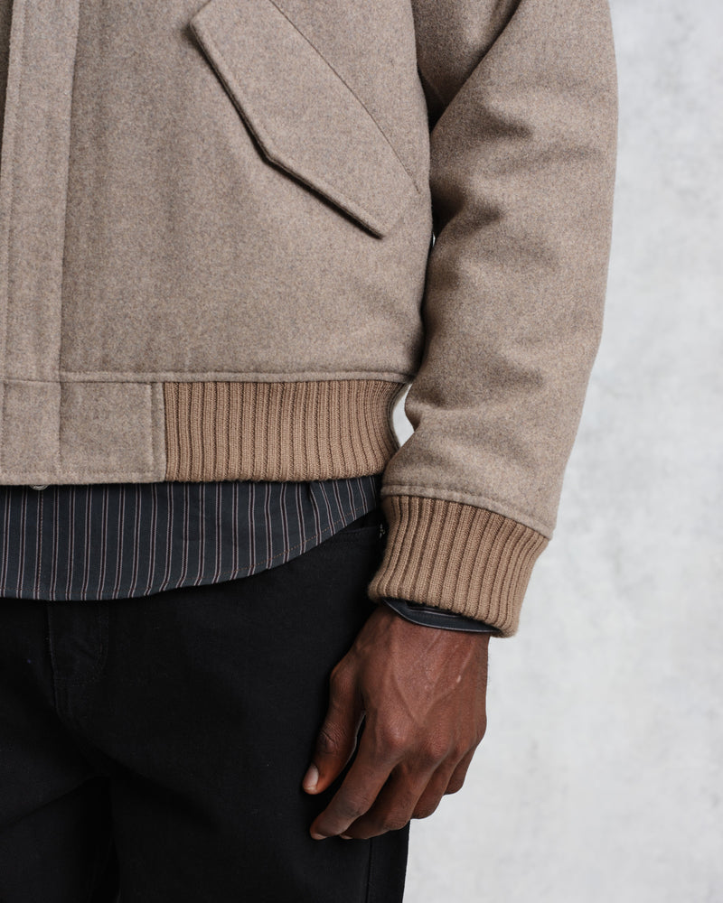 wax london Knoll - Natural Wool Bomber Jacket