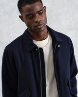 wax london Knoll - Navy Wool Bomber Jacket