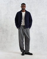 wax london Knoll - Navy Wool Bomber Jacket