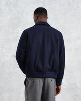 wax london Knoll - Navy Wool Bomber Jacket