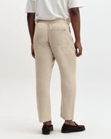 Kurt - Beige Washed Linen Relaxed Fit Trousers