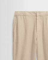 Kurt - Beige Washed Linen Relaxed Fit Trousers