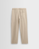 Kurt - Beige Washed Linen Relaxed Fit Trousers