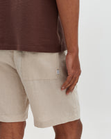 Kurt - Beige Washed Linen Shorts