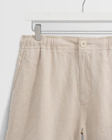 wax london men's Kurt - Washed Beige Linen Shorts