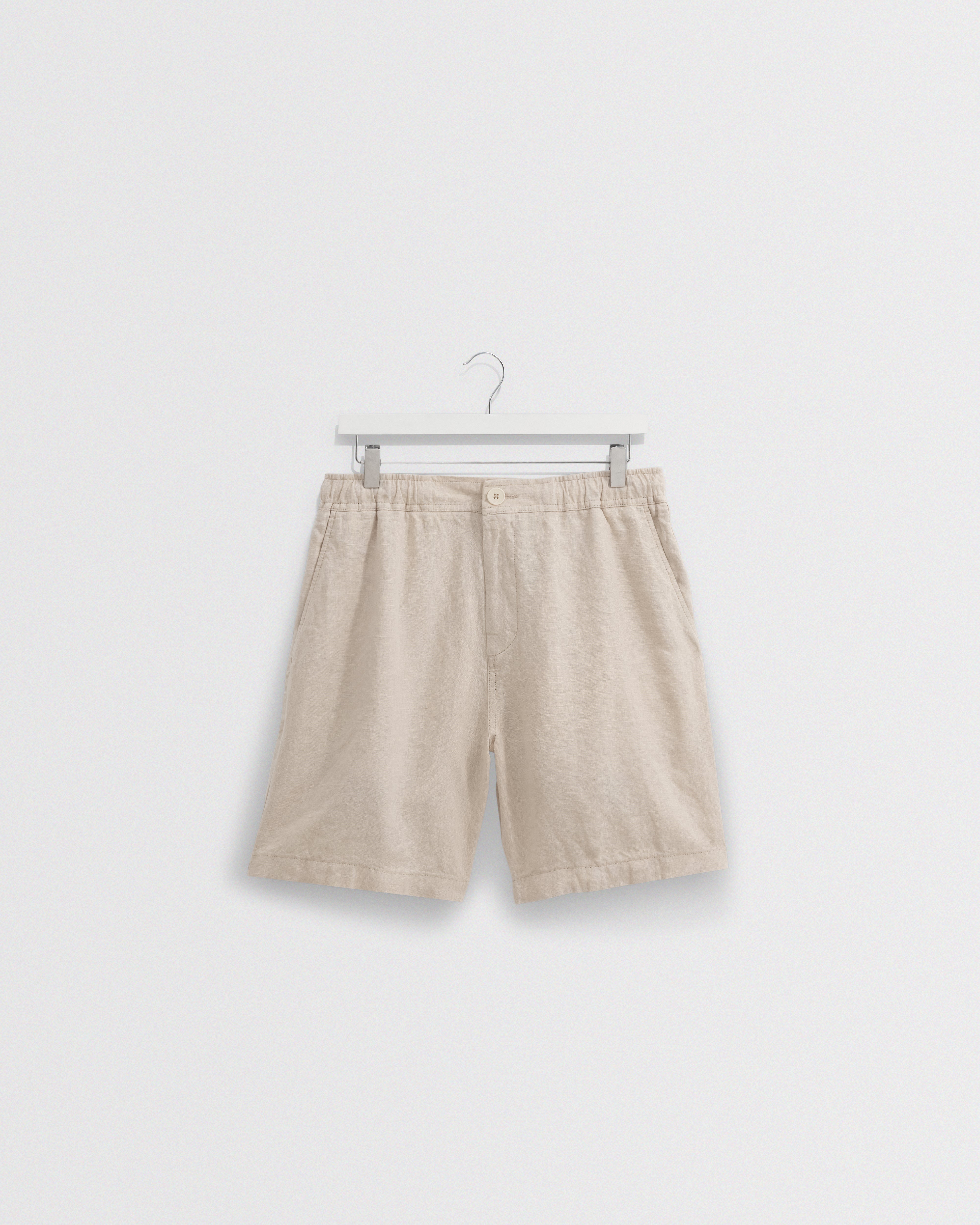 Kurt Washed Linen Shorts - Beige